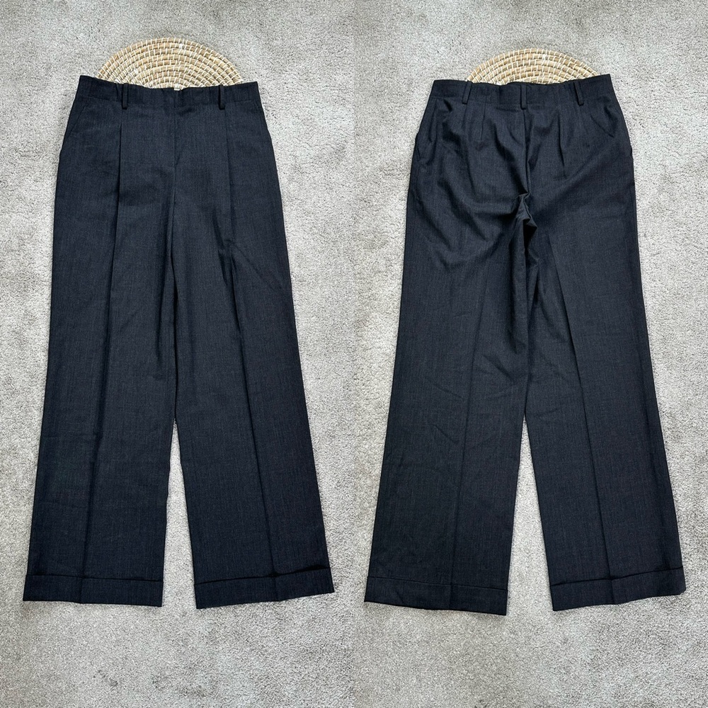 Lafayette 148 New York Virgin Wool Straight Leg Dress Pants Slacks in Gray 8